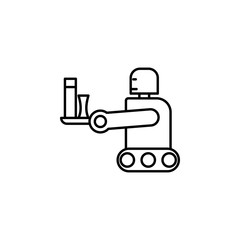 Poster - robot waiter icon. Element of intelligence icon for mobile concept and web apps. Thin line robot waiter icon can be used for web and mobile