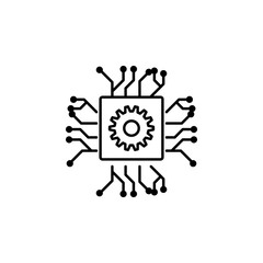 Poster - chip icon. Element of intelligence icon for mobile concept and web apps. Thin line chip icon can be used for web and mobile