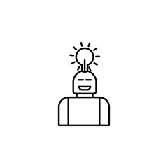 Poster - smart robot icon. Element of intelligence icon for mobile concept and web apps. Thin line smart robot icon can be used for web and mobile