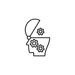 Poster - control of thoughts icon. Element of intelligence icon for mobile concept and web apps. Thin line control of thoughts icon can be used for web and mobile