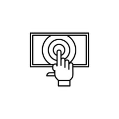 Poster - touch screen icon. Element of intelligence icon for mobile concept and web apps. Thin line touch screen icon can be used for web and mobile
