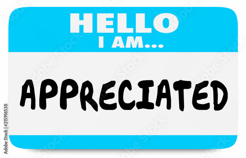 Cuadros en Lienzo Appreciated Recognition Hello Name Tag 3d Illustration