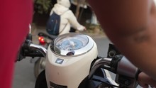 Speedometer On A Moving Motorbike On A Road In Thailand
