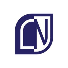 LN initial letter emblem logo negative space