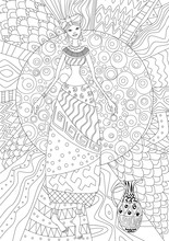 Lovely African Girl For Your Coloring Book