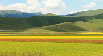 La montagna colorata di Castelluccio di Norcia