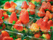 Fresh strawberries placed for sale in supermarkets.