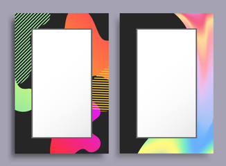 Sticker - Original Vertical Frames with Stains and Pattern