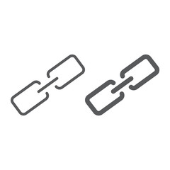 Fototapete - Link line and glyph icon, contact us and chain, button sign, vector graphics, a linear pattern on a white background, eps 10.