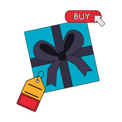 Canvas Print - gift box price tag buy online