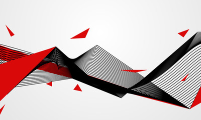 Wall Mural - abstract line red black background concept vector graphic design..