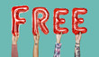 © Rawpixel.com - Red alphabet balloons forming the word free