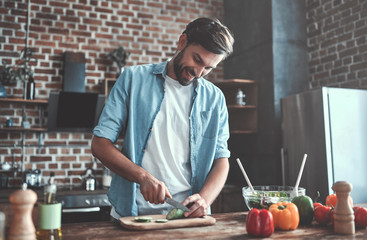 Wall Mural - Man on kitchen