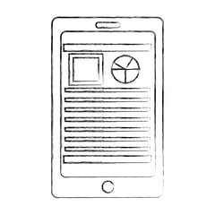 tablet device with document file and statistics pie graph