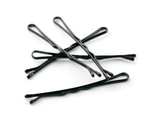 Group of black metal hairpins