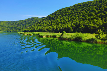 Poster - Krka river at Skradin in Croatia