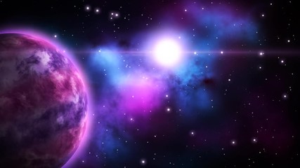 Wall Mural - Sci-fi cosmos scene. Loop.