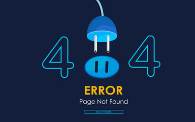 Poster - 404  error page not found vector  plug graphic background