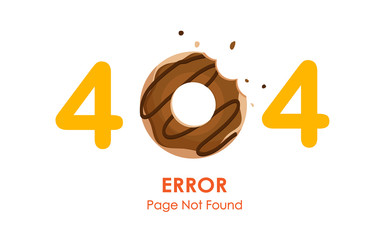 Poster - 404  error page not found vector with donut graphic