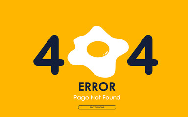 Poster - 404 error with fried egg vector on yellow background