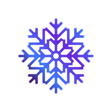 Icon Multicolored Snowflakes. Vector Illustration On White Background.