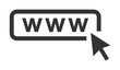 Web vector icon with arrow. Website icon with cursor on move