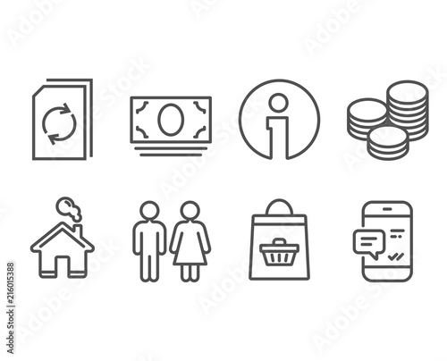Set Of Update Document Restroom And Online Buying Icons Tips Cash - 
