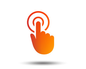 Poster - Hand cursor sign icon. Hand pointer symbol. Blurred gradient design element. Vivid graphic flat icon. Vector