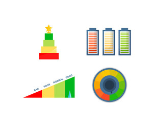 Wall Mural - Indicators of credit score, approval of solvency and creditworthiness.