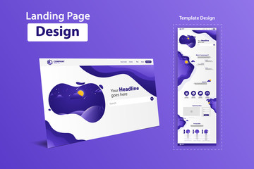 Wall Mural - New Trendy Landing Page Website Vector Template Design