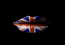 Lips With British Union Jack Flag