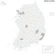 south korea administrative and political vector map