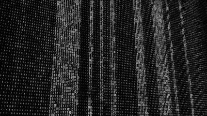 Wall Mural - Abstract Technology Binary code Background. Computer Code. Digital flow. Big data and programming hacking. 3D rendering.