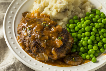 Canvas Print - Homemade Savory Salisbury Steaks