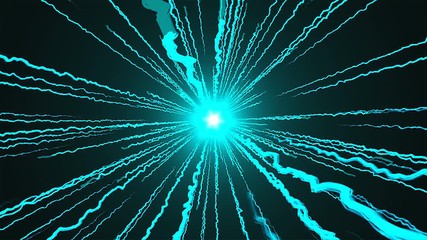 Poster - Fast flying of light bright shiny streaks, computer generated modern abstract background, 3d rendering