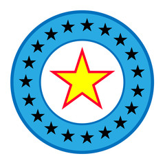 Aufkleber - stars in circle icon on white background. stars in circle design for diagram, infographics, chart, presentation, app, UI. flat style. stars border frame symbol.