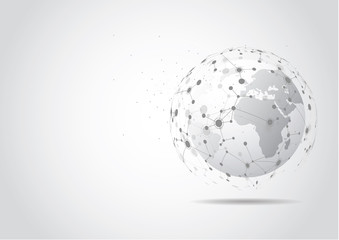 Global network connection. World map point and line composition concept of global business. Vector Illustration