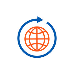 Sticker - World Logistic Service Logo Icon Design