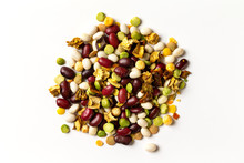 Macro Pile Of Beans Mix As A Natural Healthy Food.
