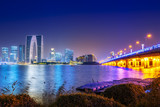 Fototapeta  - Suzhou Jinji Lake and architectural landscape nightscape