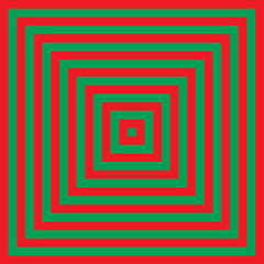 Wall Mural - Red and green square illusion