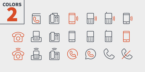 Sticker - Phones UI Pixel Perfect Well-crafted Vector Thin Line Icons 48x48 Ready for 24x24 Grid for Web Graphics and Apps with Editable Stroke. Simple Minimal Pictogram Part 1-2