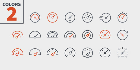 Poster - speedometer ui pixel perfect well-crafted vector thin line icons 48x48 ready for 24x24 grid for web 