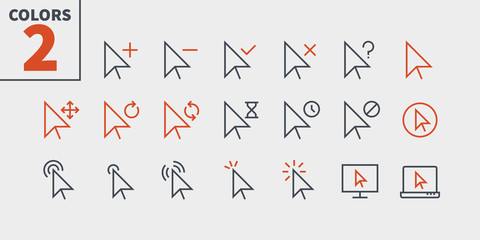 Poster - Selection & Cursors UI Pixel Perfect Well-crafted Vector Thin Line Icons 48x48 Ready for 24x24 Grid for Web Graphics and Apps with Editable Stroke. Simple Minimal Pictogram Part 1-3