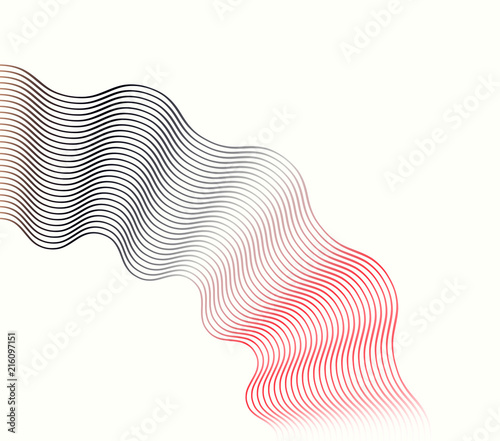 Graphic Corner Ornament With Wavy Lines In Watercolor Shades Buy