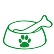 Handgezeichneter Hundenapf in grün