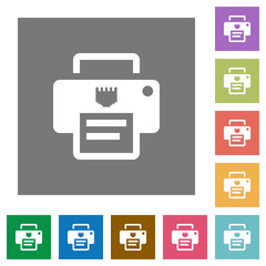 Poster - IP printer square flat icons