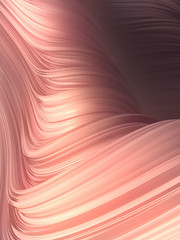 Aufkleber - Red twisted shape. Computer generated abstract geometric 3D render illustration