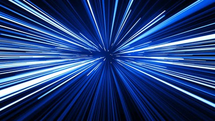 Wall Mural - space travel through stars trails blue color. beautiful abstract hyperspace jump. digital design con