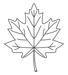 line art black and white maple leaf